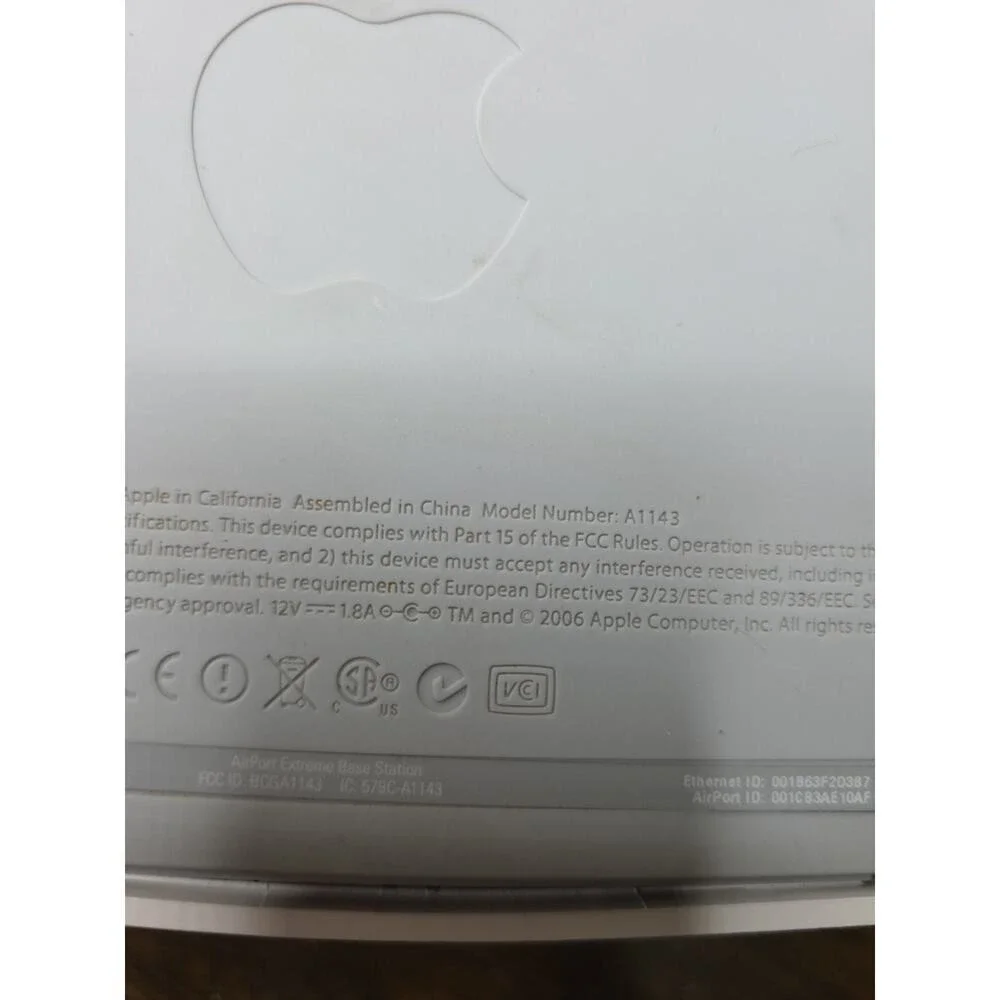 Apple AirPort Extreme Base Station 2nd Gen A1143 Wifi Router - Reset - Fast Ship